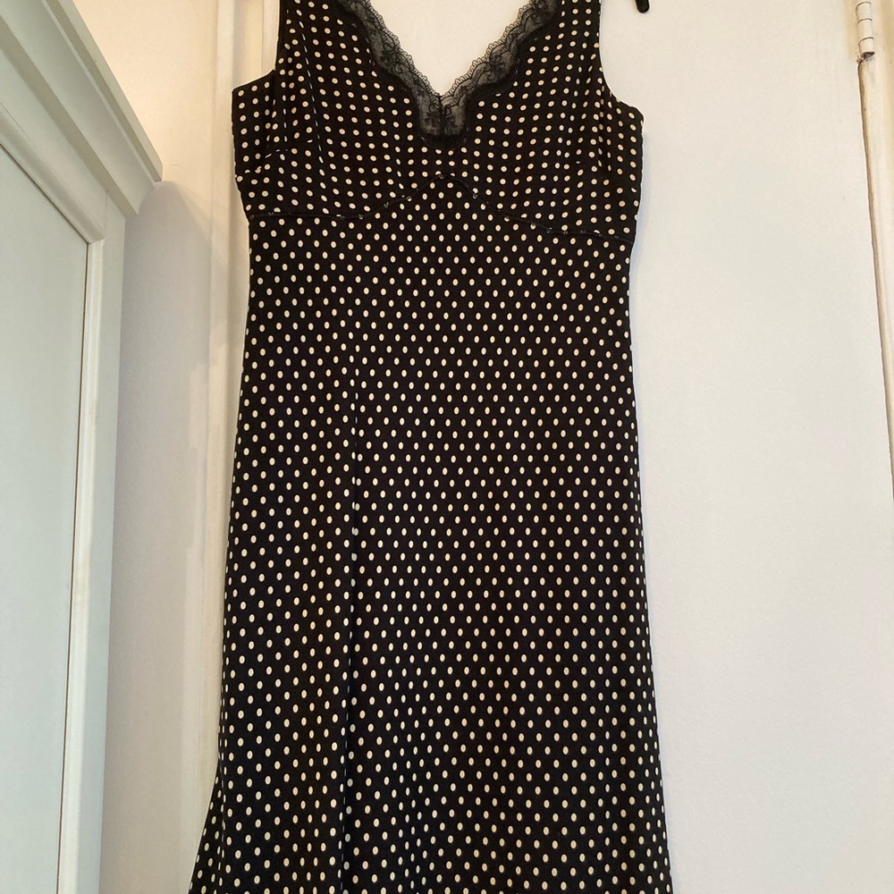 Ann Taylor Loft Black and White Polka Dot Dress